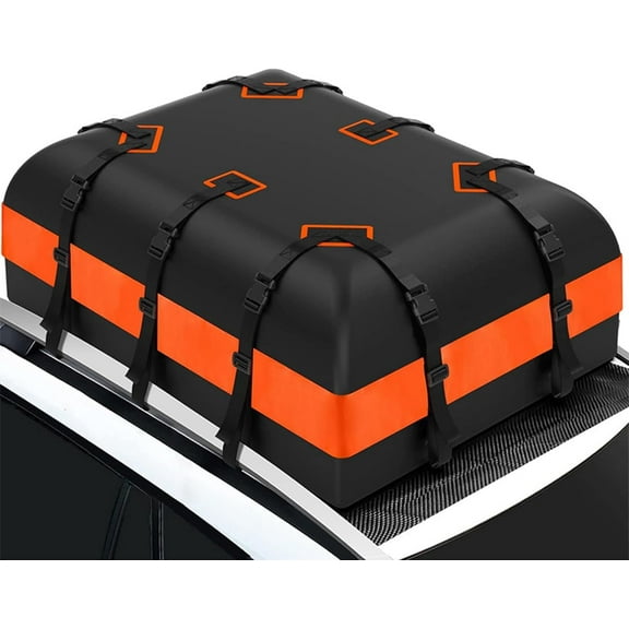Rooftop Cargo Carrier, Waterproof 21 Cubic Feet Car Roof Bag for All Vechicles with/Without Racks, Includes Topper Anti-Slip Mat   Reinforced Straps   6 Door Hooks   Luggage Lock