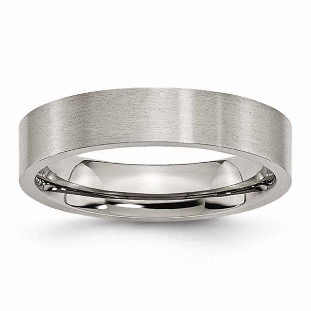 Bande Brossée Plate en Titane de 5 mm - Taille 10,5