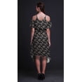 thumbnail image 5 of Bimba Bird Printed Womenâ€™s Ruffle Front Cold Shoulder Swing Shift Dress-XX-Large, 5 of 6