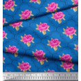 thumbnail image 2 of Soimoi Tissu en Poly Georgette Design Quatrefoil, Feuilles & Roses Imprimé Floral 1 Yard 42 Pouces de Large, 2 of 3