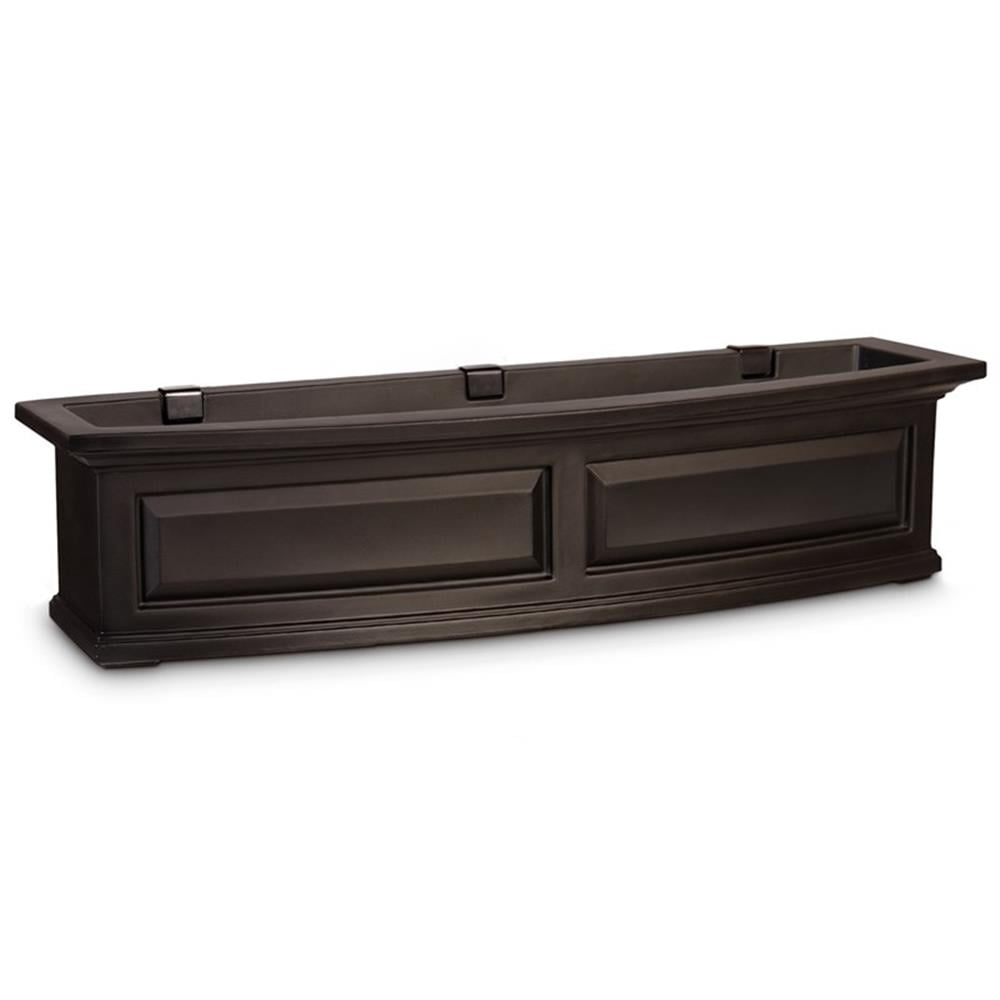 Pemberly Row Modern 4ft Traditional Plastic Window Box in Espresso