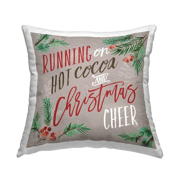 Stupell Industries Cocoa & Christmas Cheer Decorative Printed Throw Pillow, 18 x 18