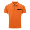 thumbnail image 4 of Caqnni Men's Regular-Fit Quick-Dry Golf Polo Shirt (Orange,3XL), 4 of 5