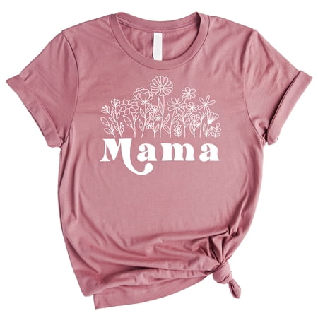 Mama Floral Shirt for Mom Mother's Day Gift for Mom Gift from Child Mauve Shirt Adult Large
