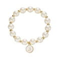 thumbnail image 1 of Imitación de perlas 26 alfabeto etiqueta pulsera de moda y versátil pulsera de cuentas de cordón elástico para las mujeres pulsera de cuentas para los seres queridos y (G L), 1 of 4