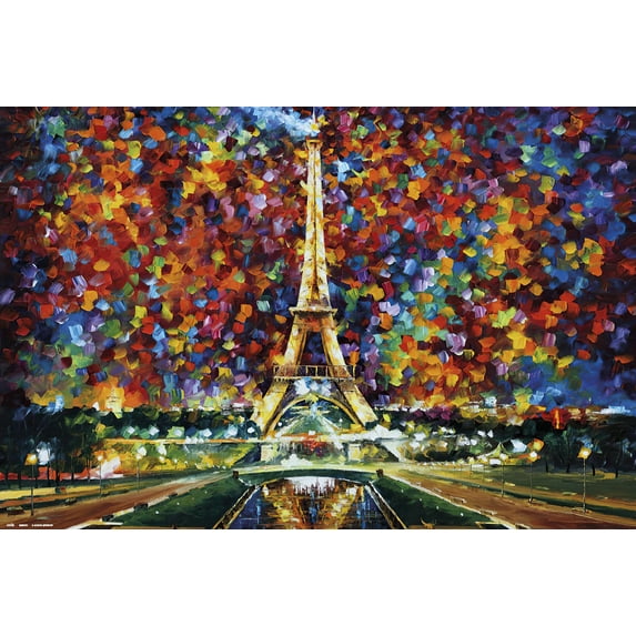 Eiffel Tower Paris - Art Poster (Art By Leonid Afremov) (Size: 36" X 24")