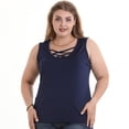 thumbnail image 3 of XVJRHAK Oversized T Shirts for Women Women's Short Sleeve off Shoulder Strap Bow Large Size Chiffon Blouse T-Shirt Sleeveless(Navy Blue,S), 3 of 9