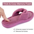 thumbnail image 2 of Women's Memory Foam Open Toe Slide Slippers with Adjustable Strap and Cozy Terry Lining, 2 of 6