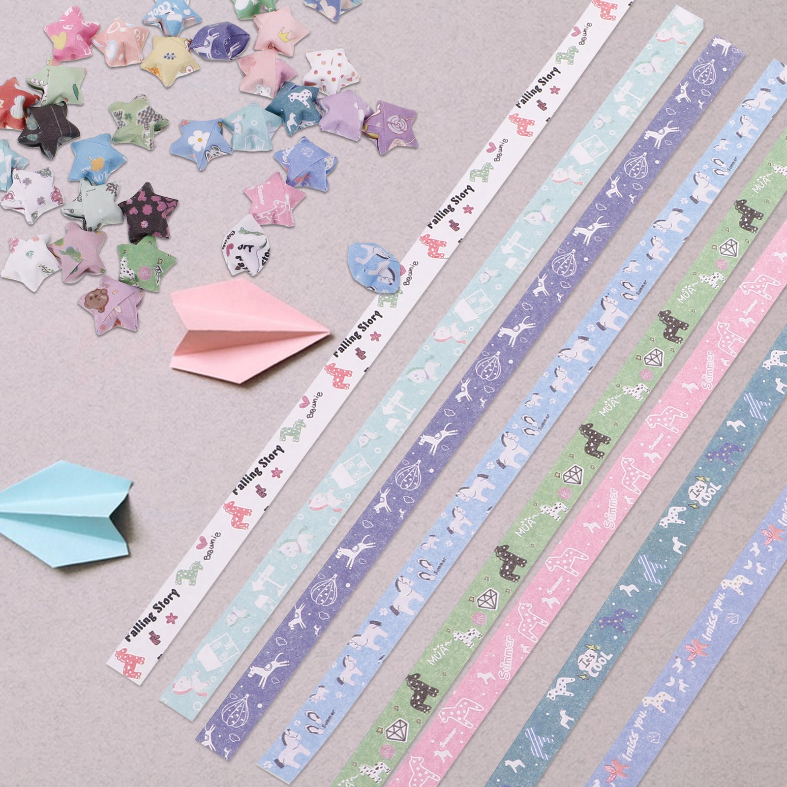 HEMOTON 2160 Pcs Paper Star Strips Origami Strip 22.00X1.00X0.10CM