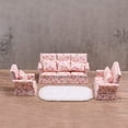thumbnail image 7 of Ksopiavobs Scale Mini House Wooden Furniture Sofa Pink Miniature Couch with Pillow Set Miniature House Living Room Furniture Accessory, 7 of 7