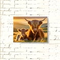thumbnail image 5 of Highland Cattle Canvas Wall Art with Wood Frame - Rustic Yellow Hair Cow Print Farmhouse Decor for Living Room, Bedroom, Home Office - Unique Housewarming Gift,, 5 of 6
