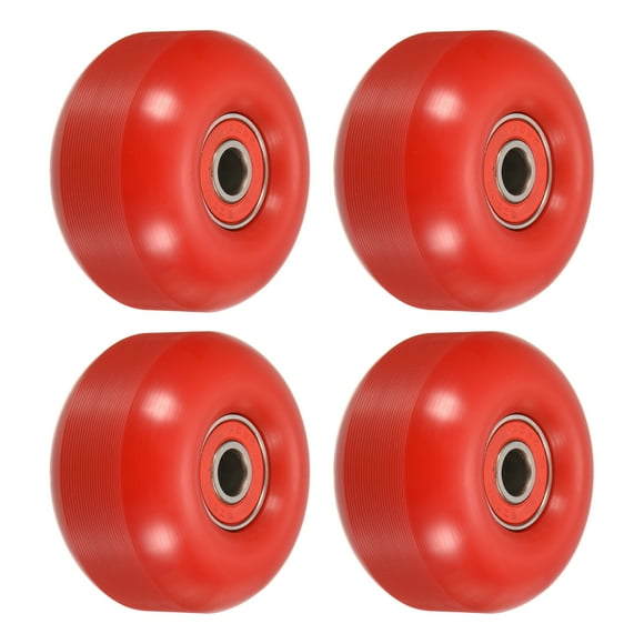 Ruedas de patineta Uxcell de 52mm con rodamientos, ruedas de calle para patinetas, rueda cruiser 95A, roja, paquete de 4