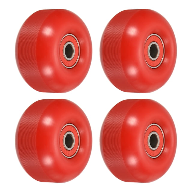 Unique Bargains Roues de Planche à Roulettes 52mm avec Roulements Roues de Rue pour Skateboards Roue de Croisière 95A, Rouge Lot de 4