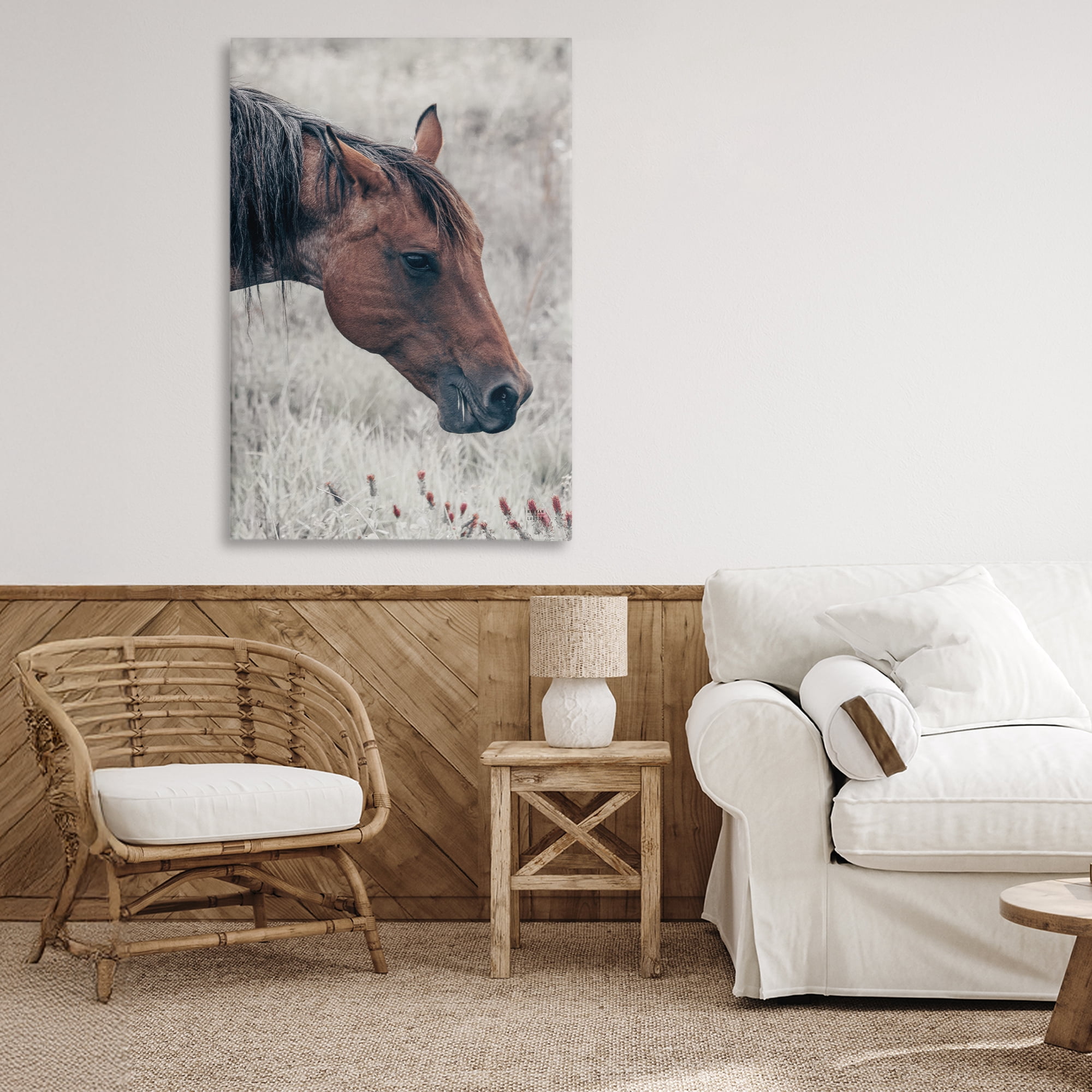 Stupell Industries Mother Horse Grazing in Meadow Canvas Wall Art, design by Nathan Larson
