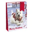 thumbnail image 1 of Eurowrap - Bolsa de Regalo Navidad Diseño West Highland Terrier - Pack de 12 (Blanco, Rojo), 1 of 2