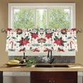 thumbnail image 4 of Yayeee Kitchen Curtains Tier Set of 2 Light Filtering 57"x24" Over Sink Window Panels, Christmas Floral, 4 of 7