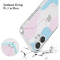 thumbnail image 4 of Étui Compatible avec iPhone 16, Design Artistique en Forme Souple avec Pare-Chocs Intégré, Étui de Protection Mignonne en TPU Conçue pour iPhone 16, Bleu-Rose, 4 of 4