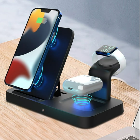 Cell Phone Car Mount with Wireless Charging, Wireless Charging Station 3 in 1 Charging Station for Multiple Devices 15w Wireless Charger Stand IOS/Android