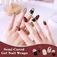 thumbnail image 4 of 1 Sheet 24pcs Christmas Semi Cured Gel Nail Strips, Gel Nail Wraps, Ease to Use, Hassle-Free Removal, Requires Lamps for Curing, Waterproof and Long Lasting, 4 of 11