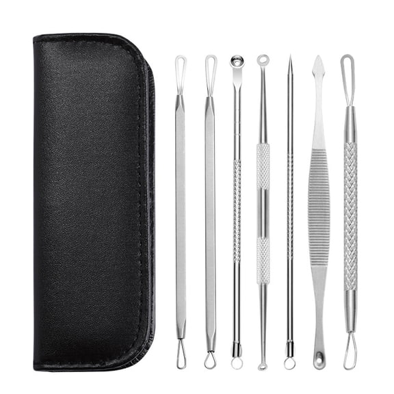 Facetinue 7 in 1 Pimple Popper Tool Kit - Blackhead Remover, Pimple Extractor, Comedone Extractor for Face Professional Stainless Removal Tool