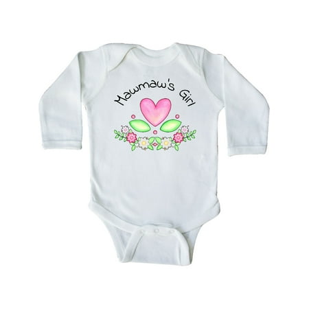 

Inktastic Mawmaw s Girl- heart flowers Gift Baby Girl Long Sleeve Bodysuit