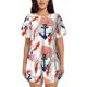 thumbnail image 1 of Fotbe Koi Fish And Corals Conjunto de Pijama Estampado para Mujer, 2 Piezas, Ropa de Dormir con Camiseta de Manga Corta y Shorts Suaves-XX-Large, 1 of 6