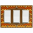 thumbnail image 1 of Metal Light Switch Plate Outlet Cover Brown Orange Chevron Frame Wallpaper WAL041, 1 of 13