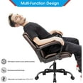 thumbnail image 6 of PetFurnishn Mid Back Executive Office Chair Swivel Computer Task Chair with Armrests,Ergonomic Leather-Padded Desk Chair with Lumbar Support (Brown), 6 of 8