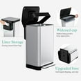 thumbnail image 4 of LAZY BUDDY 13.2 Gallon Step Trash Can with 15 Trash Bags, Stainless Steel, 4 of 7