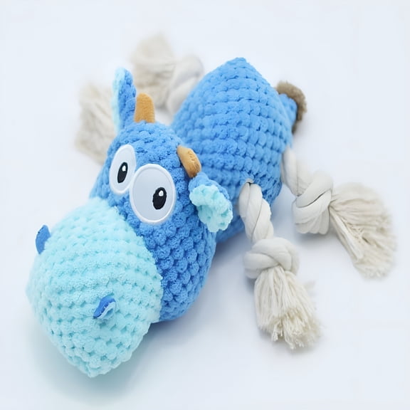 BESTSKY Dog Toys, Rope for Large Dogs and Medium Aggressive Chewers, Puppy Teething Interactive, Hippo Toys, Blue