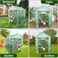 thumbnail image 6 of Towallmark Portable Greenhouse, 56"x83"x75" Walk-in Small Greenhouse with Steel Frame & PE Cover, Heavy Duty Plant House for Garden, Instant Assembly Greenhouse Kit with Zippered Door (Green), 6 of 6