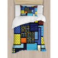 thumbnail image 3 of Farmhouse Decor King Size Duvet Cover Set, Oriental Moroccan Motifs in Ethnic Retro Colors Eastern Arabesque Boho Decor, Decorative 3 Piece Bedding Set with 2 Pillow Shams, Multi, by Ambesonne, 3 of 3