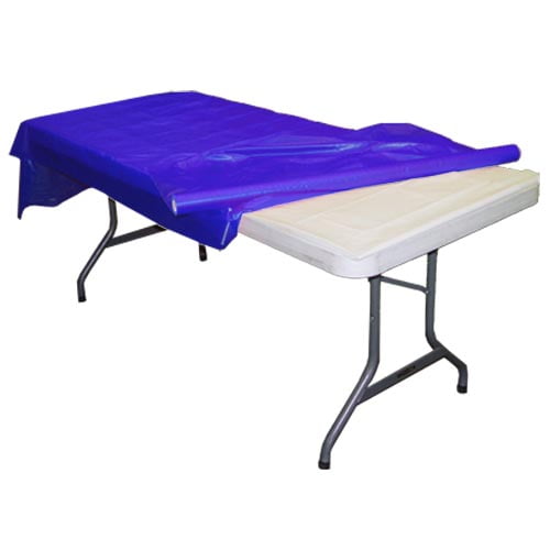 Exquisite 100 ft Blue Plastic Table Cloth Rolls 100 ft. x 40 in Disposable Blue Table Cover
