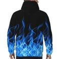 thumbnail image 2 of Unisex Colorful Graphic fire blue flame Pullover Hoodie 3D Print Long Sleeve Hooded Sweatshirt with Pocket for Men and Women, 2 of 7