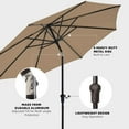 thumbnail image 5 of wikiwiki 10FT Patio Umbrellas with Base Included, Outdoor Umbrella with Sandbag Base, 8 Sturdy Ribs, Fade Resistant Waterproof POLYESTER DTY Canopy for Garden, Lawn, Deck, Backyard & Pool，Tan, 5 of 5