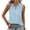 Sky Blue, variant on Womens Tank Tops Summer Collared Quarter Zip Blouses Sleeveless V Neck Shirts Business Casual Tunic for Leggings