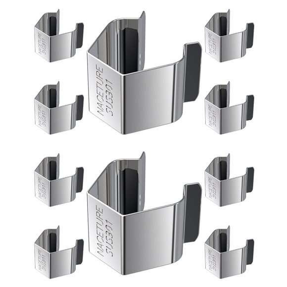 Clips instaladores para mosquiteros NACETURE, paquete de 10, acero inoxidable