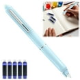 thumbnail image 1 of Pencil Curler Under $10 Pen Retractable: 0.38mm Blue& Transparent Barrel Includes 5 Refillable Ink Cartridges Clictek Medium Nib Transparent Barrel For Smooth Writing No Leaking（11.5ml）, 1 of 9