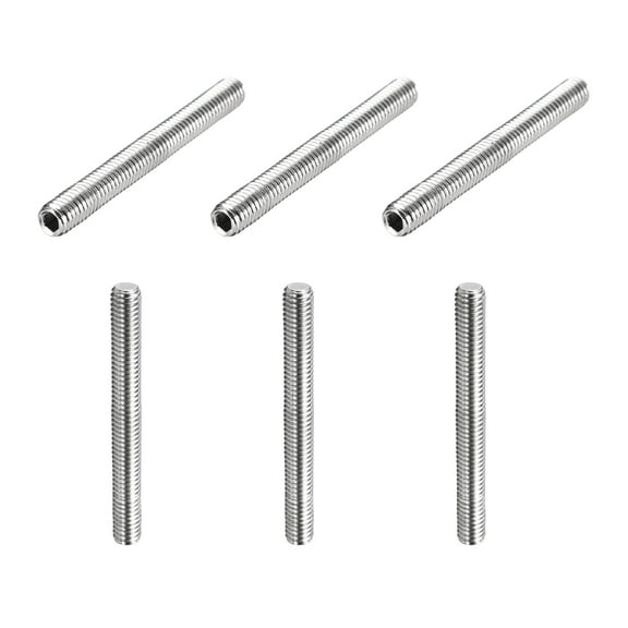 6 Pcs M6-1 x 50mm Grub Screws, 304 Stainless Steel Cup Point Allen Head Screws Internal Hex Socket Drive