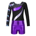 thumbnail image 4 of Alvivi Girl Long Sleeve Leotard for Dance Gymnastics Ballet One Piece Unitard with Sparkly Shorts  6, 4 of 7