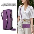thumbnail image 6 of Decase 2-in-1 Detachable Magnetic Wallet Case Compatible with Google Pixel 8A, Shockproof PU Leather Flip Cover with Card Slots,Cash Pocket,Zipper Purse,Crossbody Strap,RFID Blocking,Purple, 6 of 8