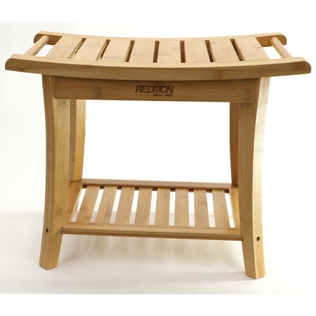 Bamboo Shower Bench W Side Handles Walmart Com