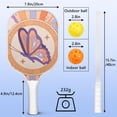 thumbnail image 4 of Pickleball Paddles Set Of 2, Fiberglass Surface, Butterfly Print, 4 Balls & Bag, 4 of 5