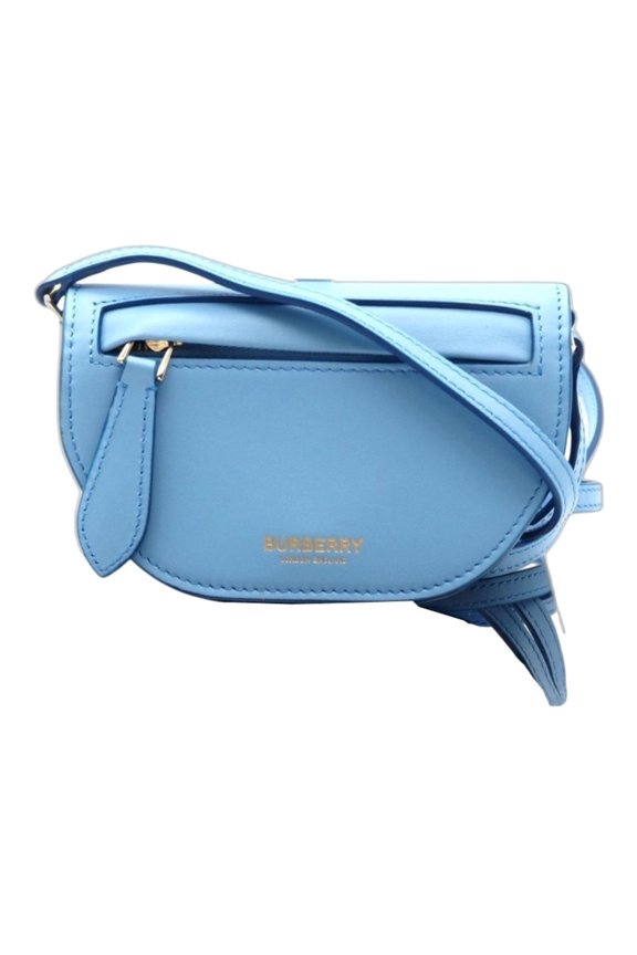 Pre-Owned BURBERRY Leather Micro Olympia Shoulder Bag 80407361 Blue Women's