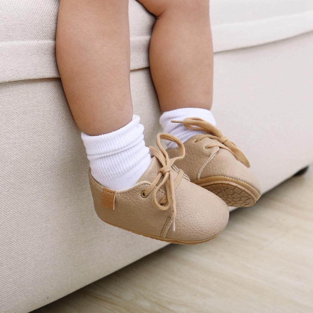 Newborn Baby Boy High Grade Leopard Pu Lace Up Fashion Nice Non Slip Soft Sole Toddler Shoes Walmart Com