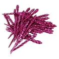 thumbnail image 2 of 36ct Purple Shiny Shatterproof Icicle Christmas Ornaments 5", 2 of 2