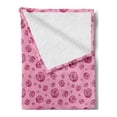 thumbnail image 2 of Roses Soft Flannel Fleece Throw Blanket, Feminine Monochrome Illustration with Flower Petals in Various Sizes, Cozy Plush for Indoor and Outdoor Use, 50" x 60", Pink Raspberry, by Ambesonne, 2 of 5