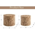 thumbnail image 2 of CIMOTA Round Wood Nesting Coffee Table Set of 2, Modern Circle Travertine End Side Table Sets for Living Room, Natural Burl Color/No Assembling, 2 of 7