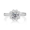 thumbnail image 3 of Eoncocoon  Ice Style 1 Carat  Moissanite Ring - Diamond-Cut Snowflake Engagement Ring for Her, 925 Sterling Silver 18K Platinum Plated,size Adjustable, 3 of 8