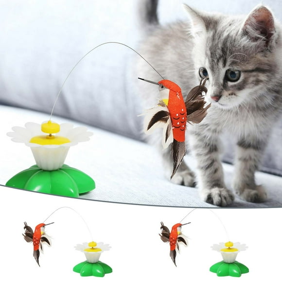 WIFKLSIIPG Electric Bird Teasing Cat Toy Interactive Bird Toy for Cats Funny Exercise Electric Flutter Rotating Toys Bird Interactive Toy 2PCS Hummingbird